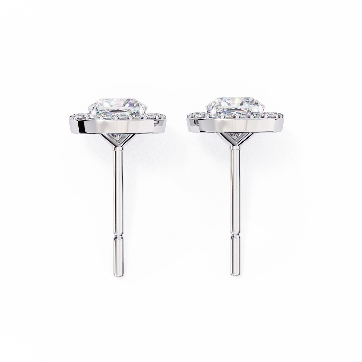serene cushion halo lab grown diamond studs
