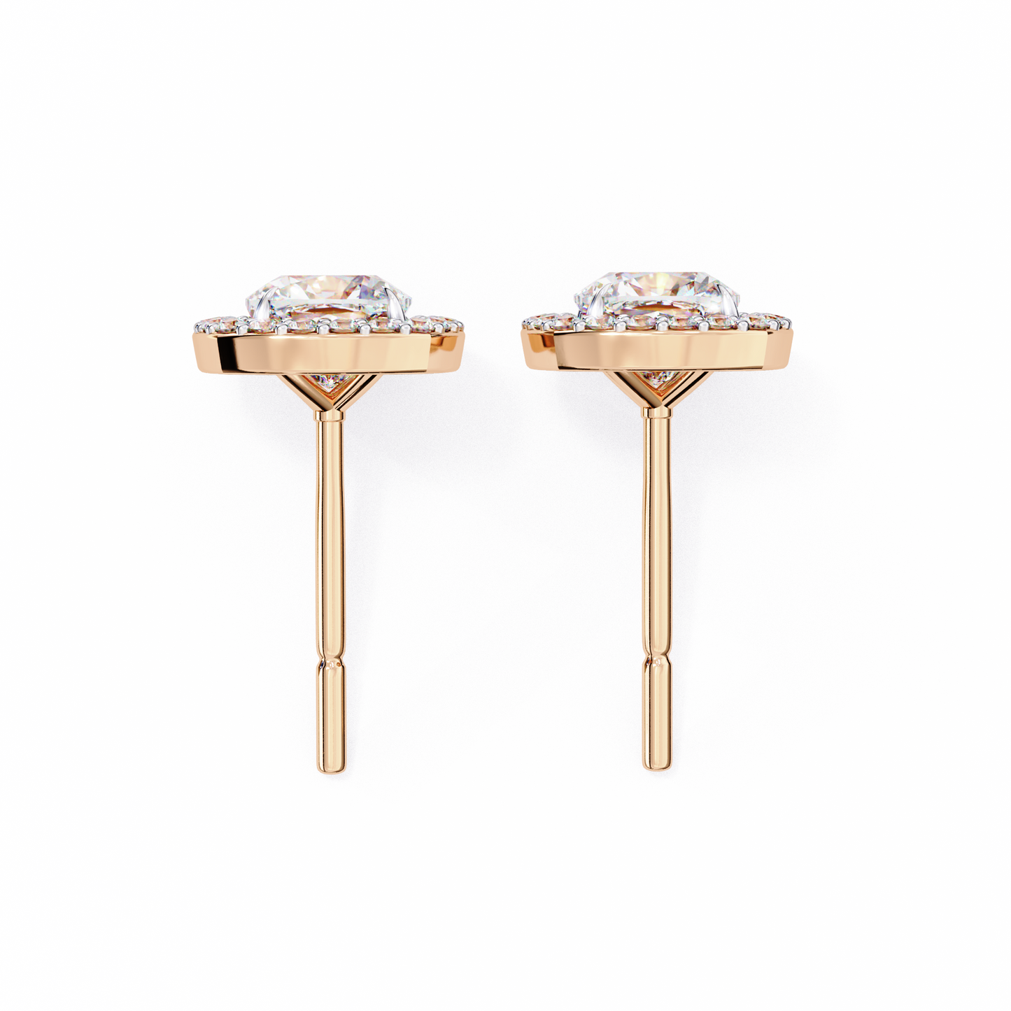 serene cushion halo lab grown diamond studs