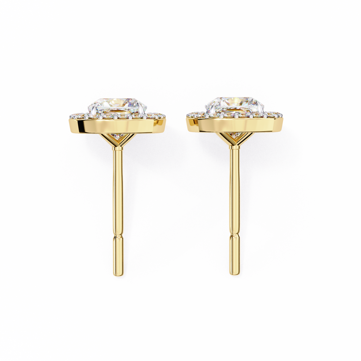 serene cushion halo lab grown diamond studs