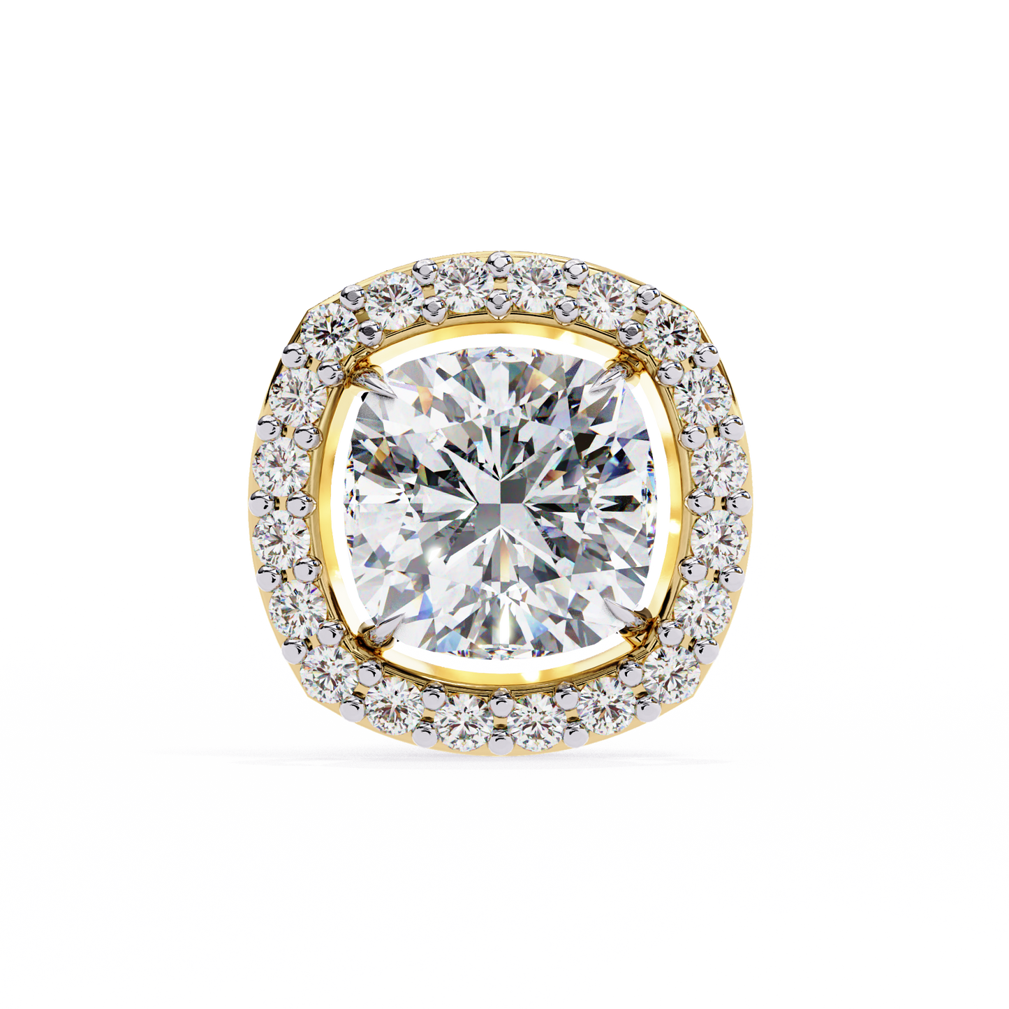 serene cushion halo lab grown diamond studs