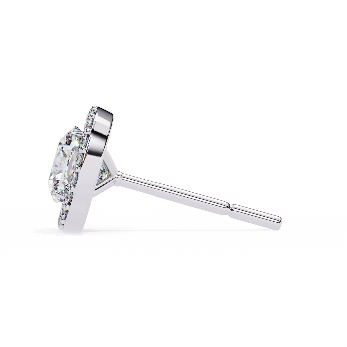 serene cushion halo lab grown diamond studs