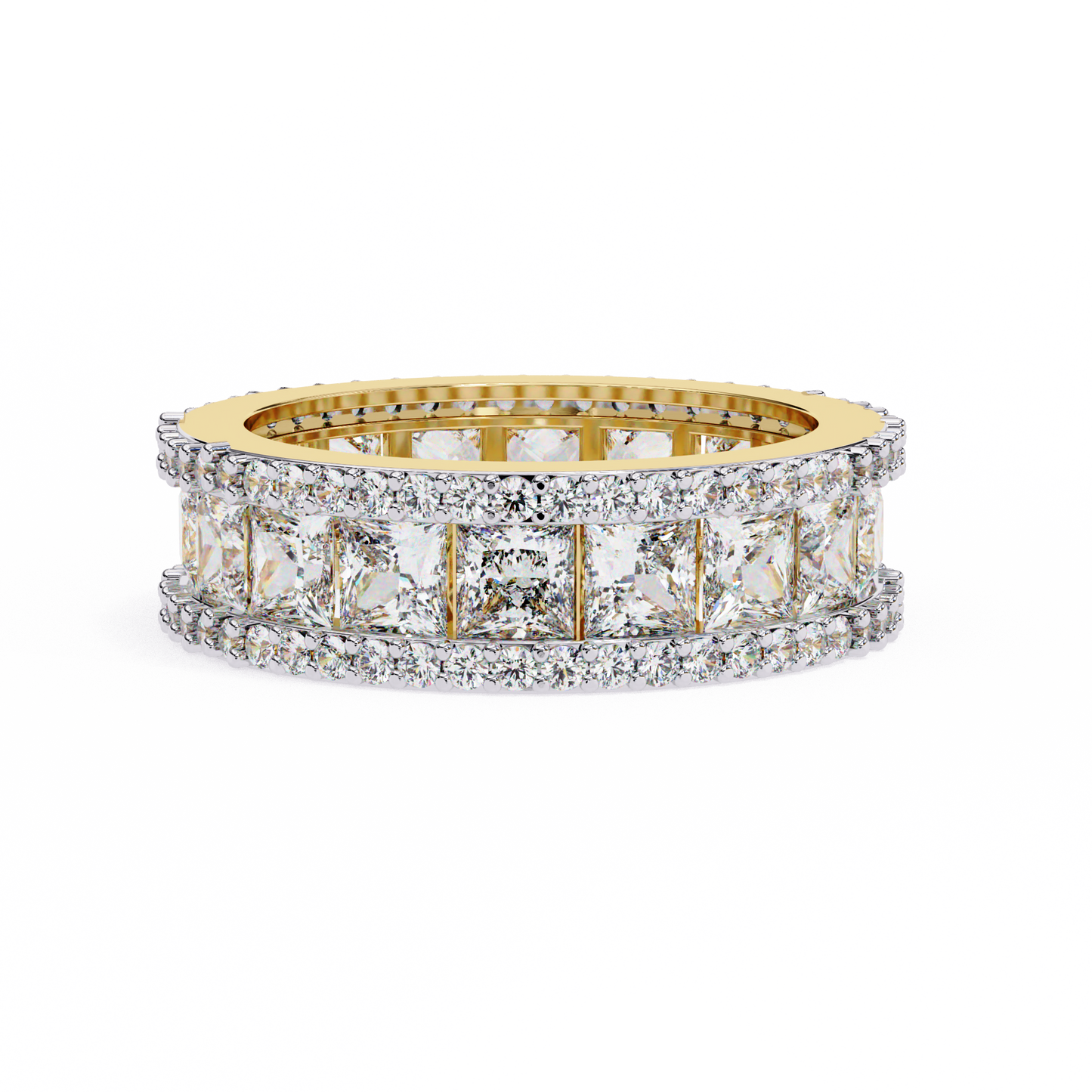 illuminé princess pavé lab diamond eternity band