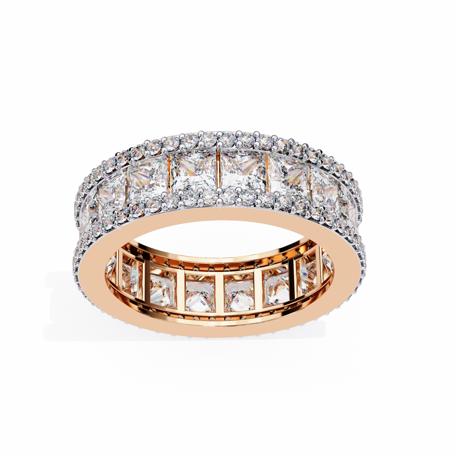 illuminé princess pavé lab diamond eternity band
