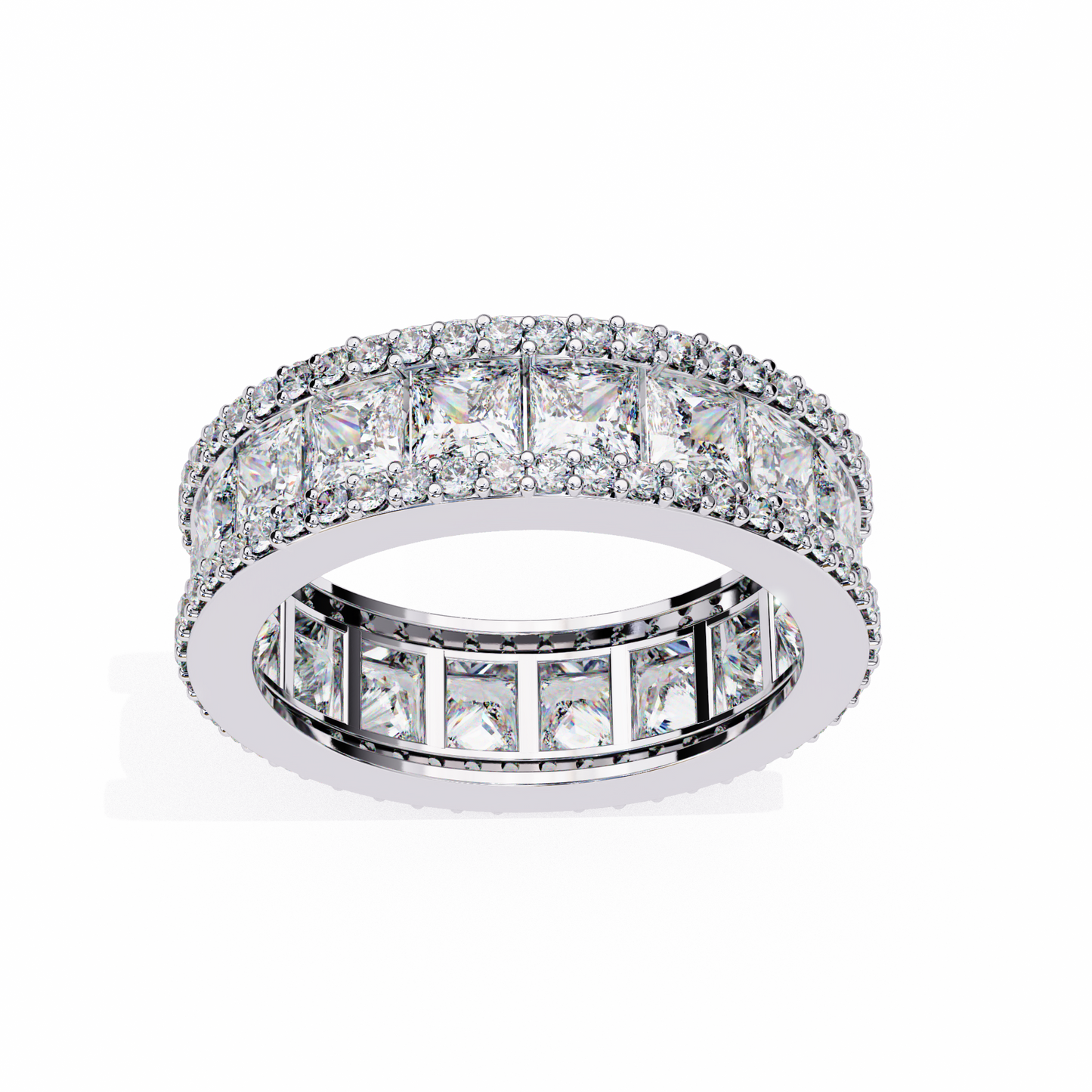 illuminé princess pavé lab diamond eternity band