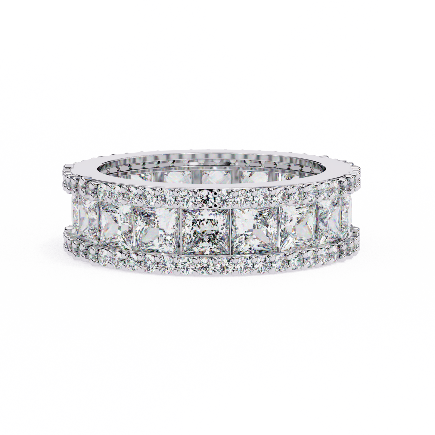 illuminé princess pavé lab diamond eternity band