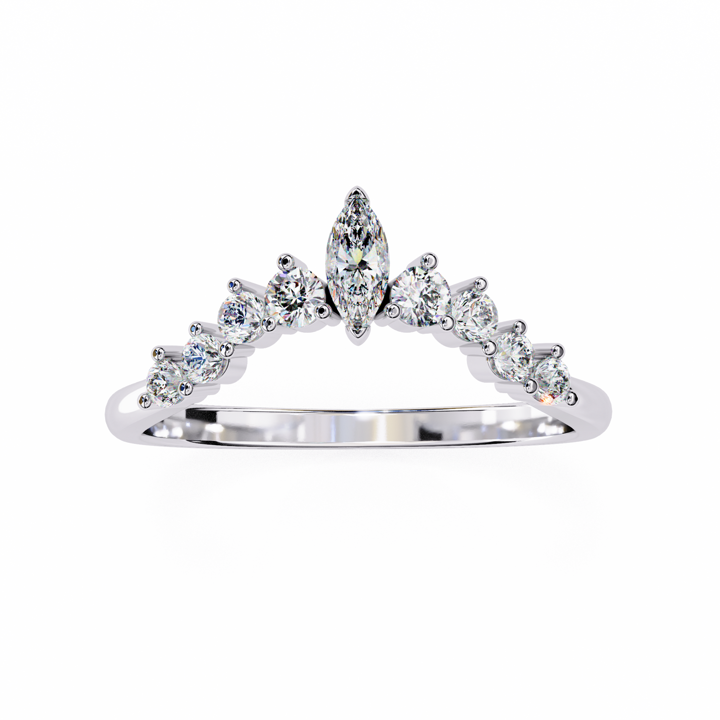 marquise tiara lab diamond band