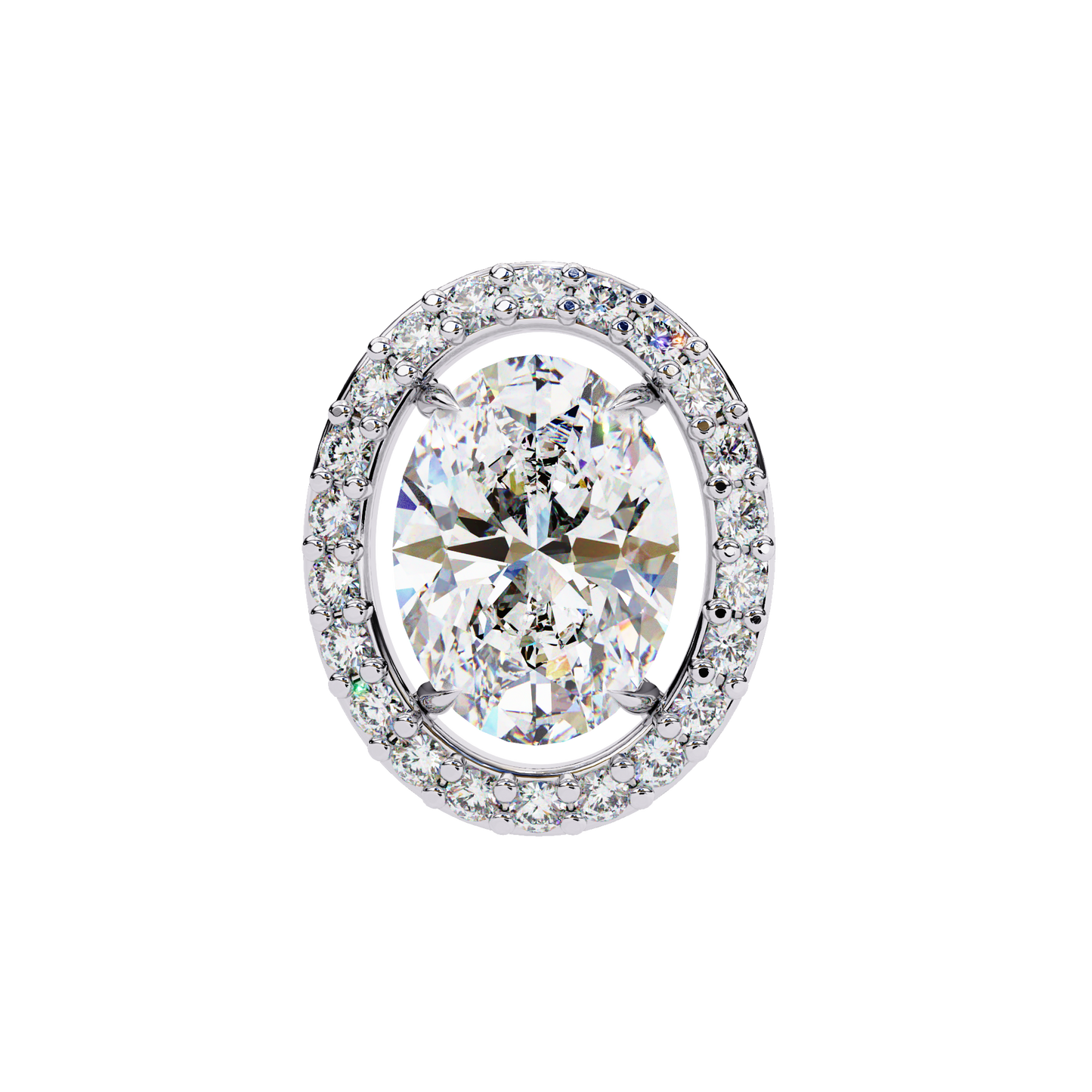 elysia oval halo lab grown diamond studs