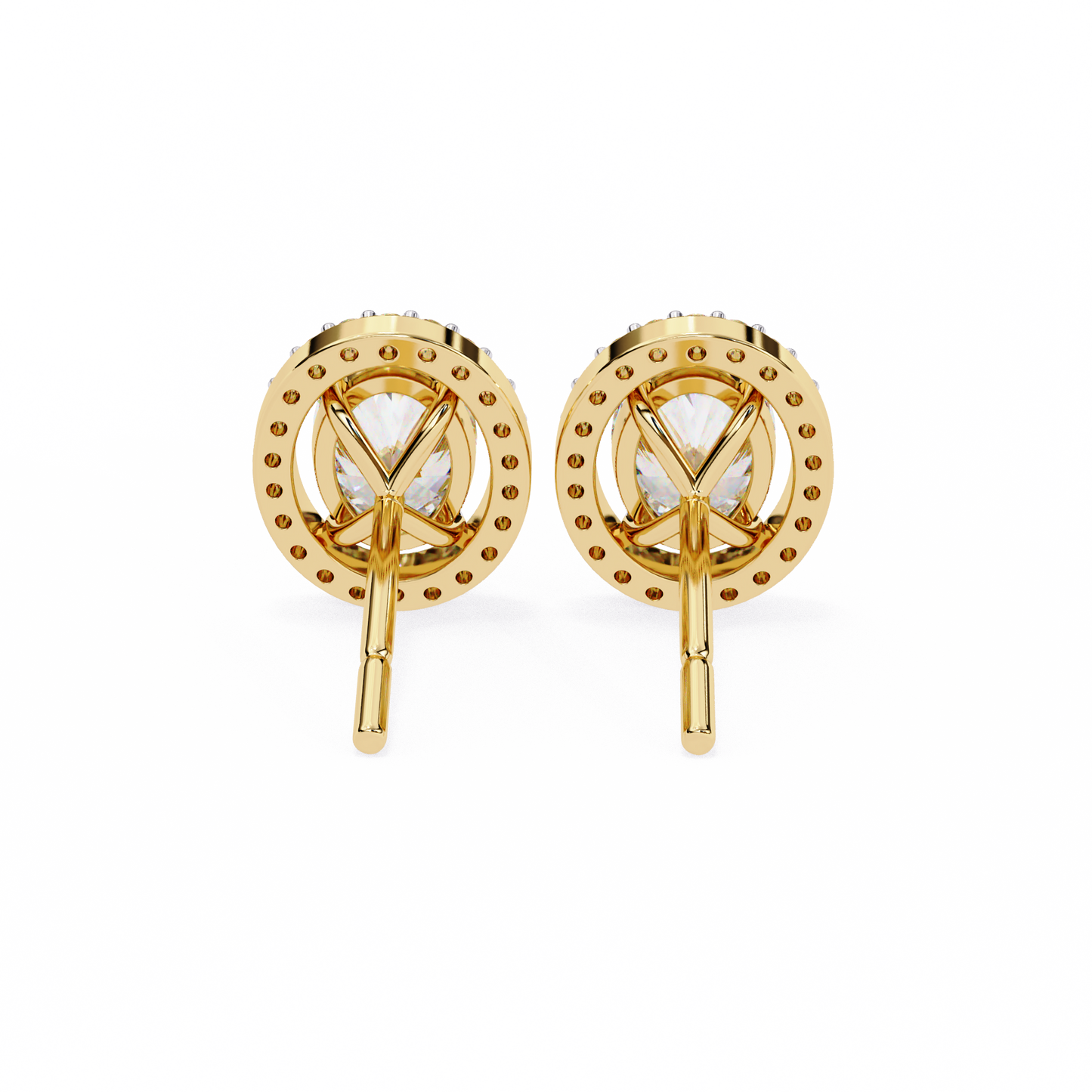 elysia oval halo lab grown diamond studs