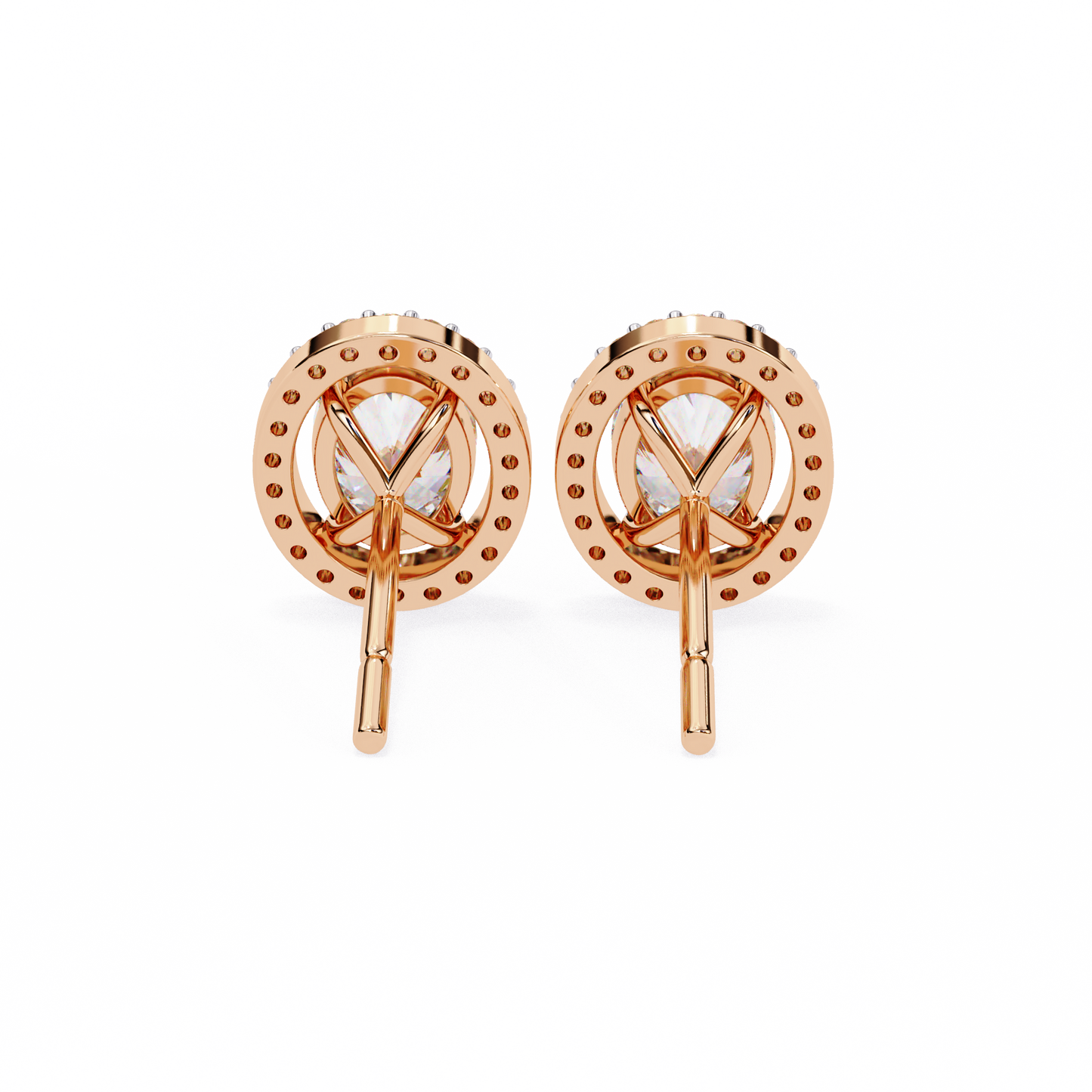 elysia oval halo lab grown diamond studs