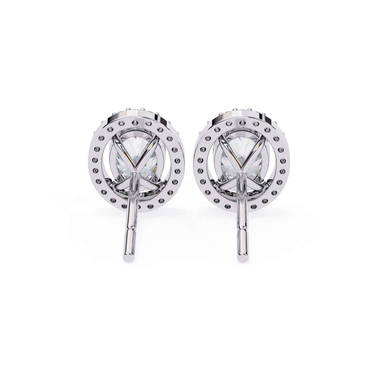 elysia oval halo lab grown diamond studs