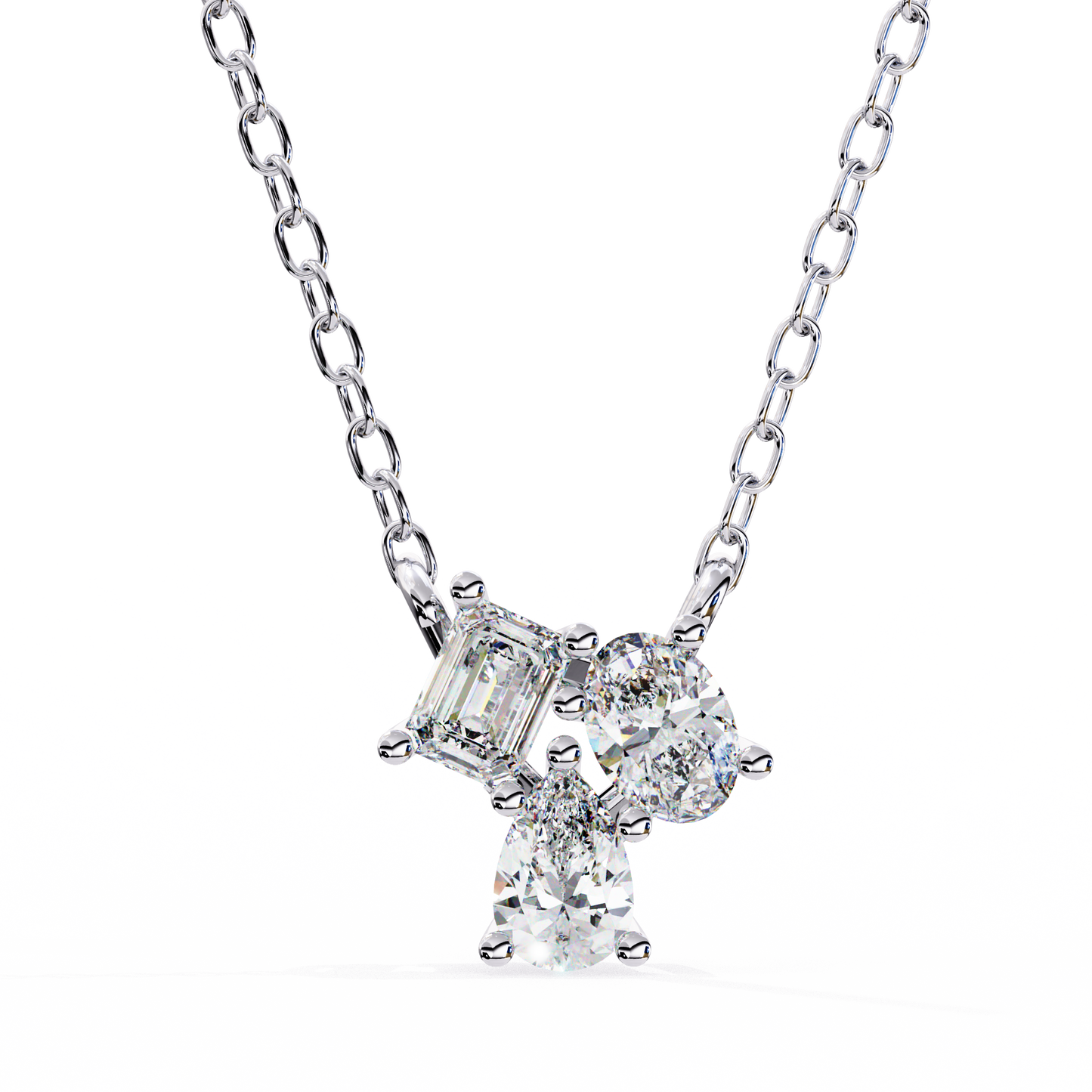 trio radiance lab grown diamond necklace