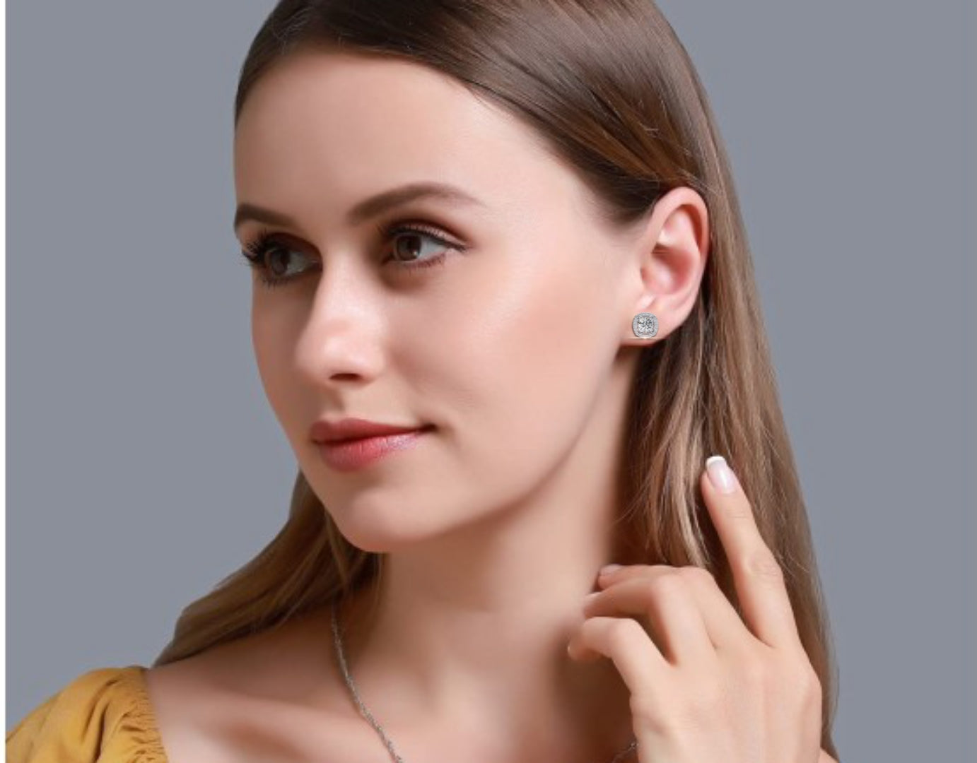 elysia oval halo lab grown diamond studs