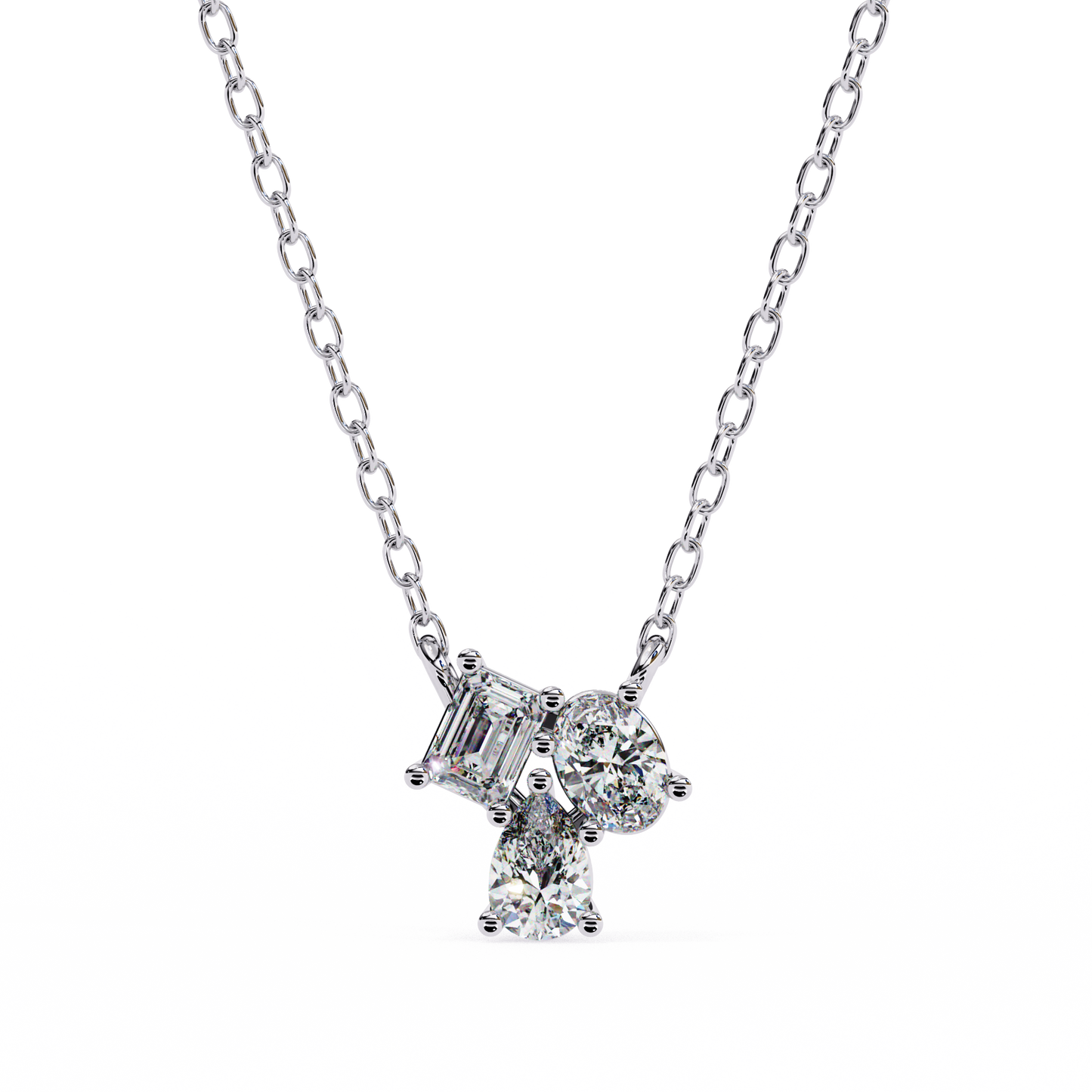 trio radiance lab grown diamond necklace