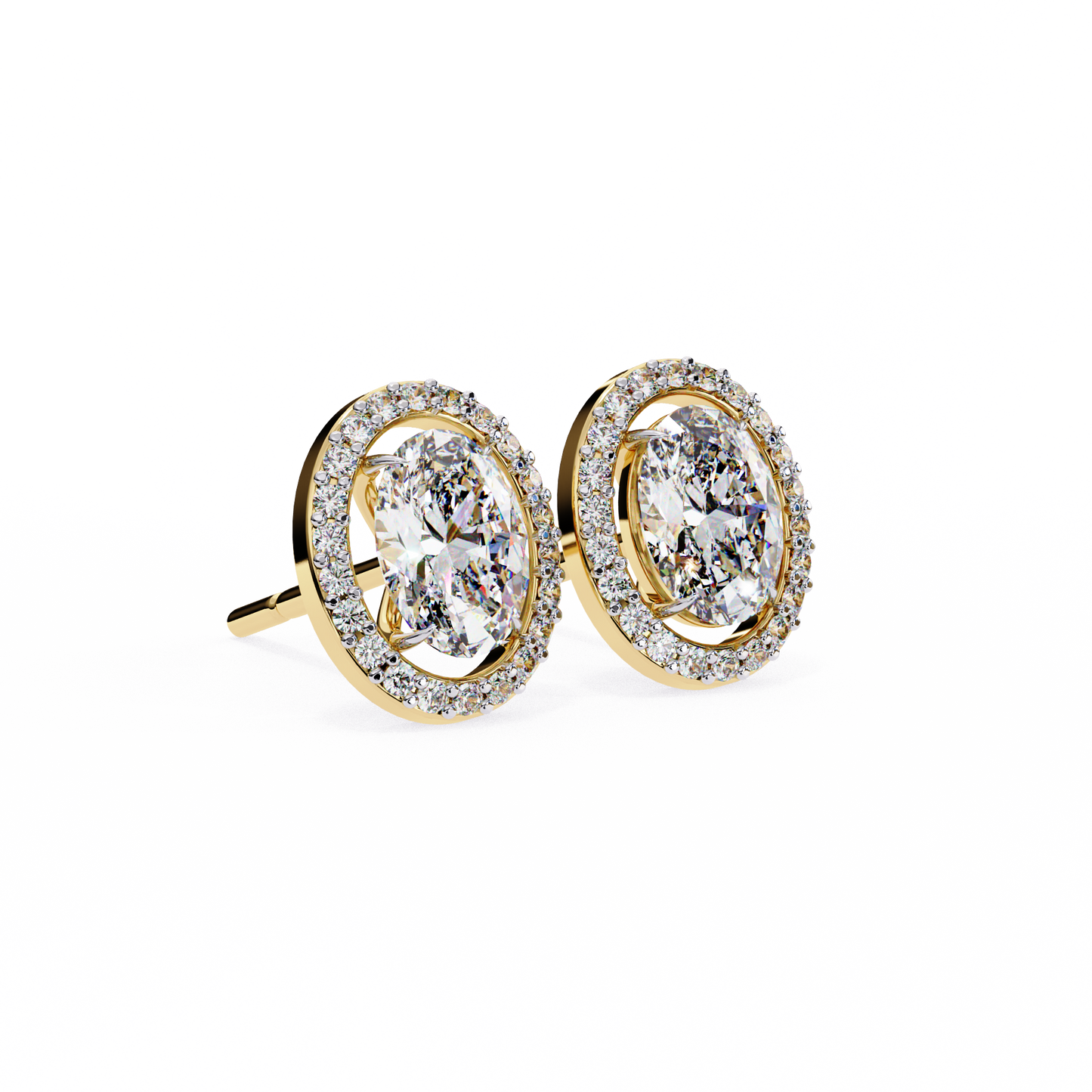 elysia oval halo lab grown diamond studs