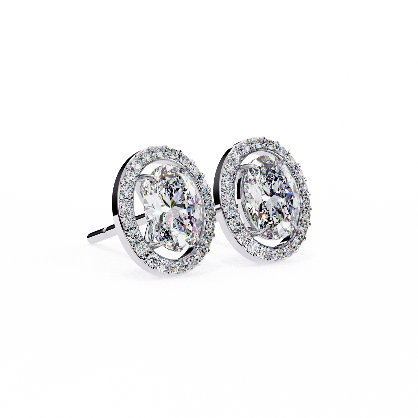 elysia oval halo lab grown diamond studs