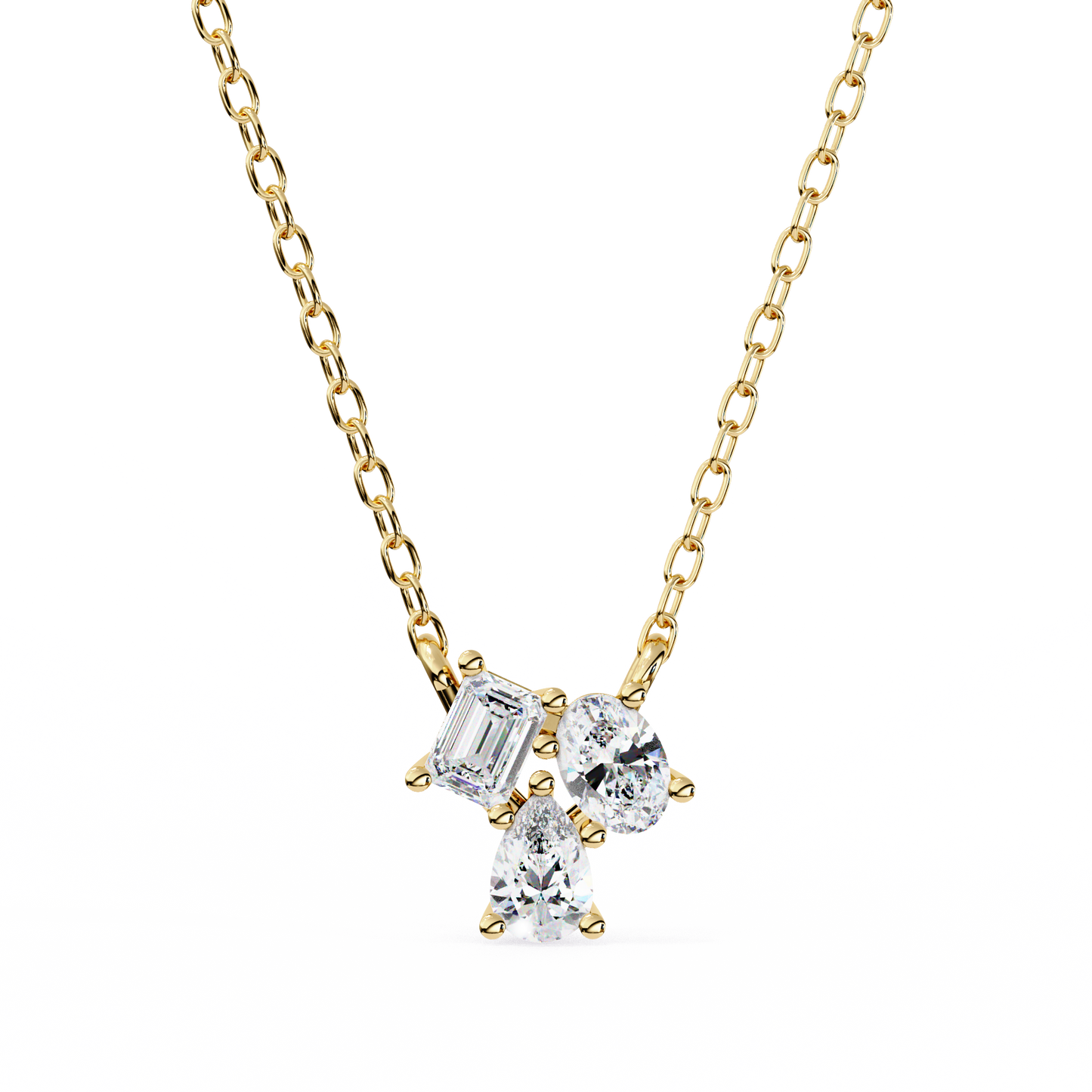 trio radiance lab grown diamond necklace
