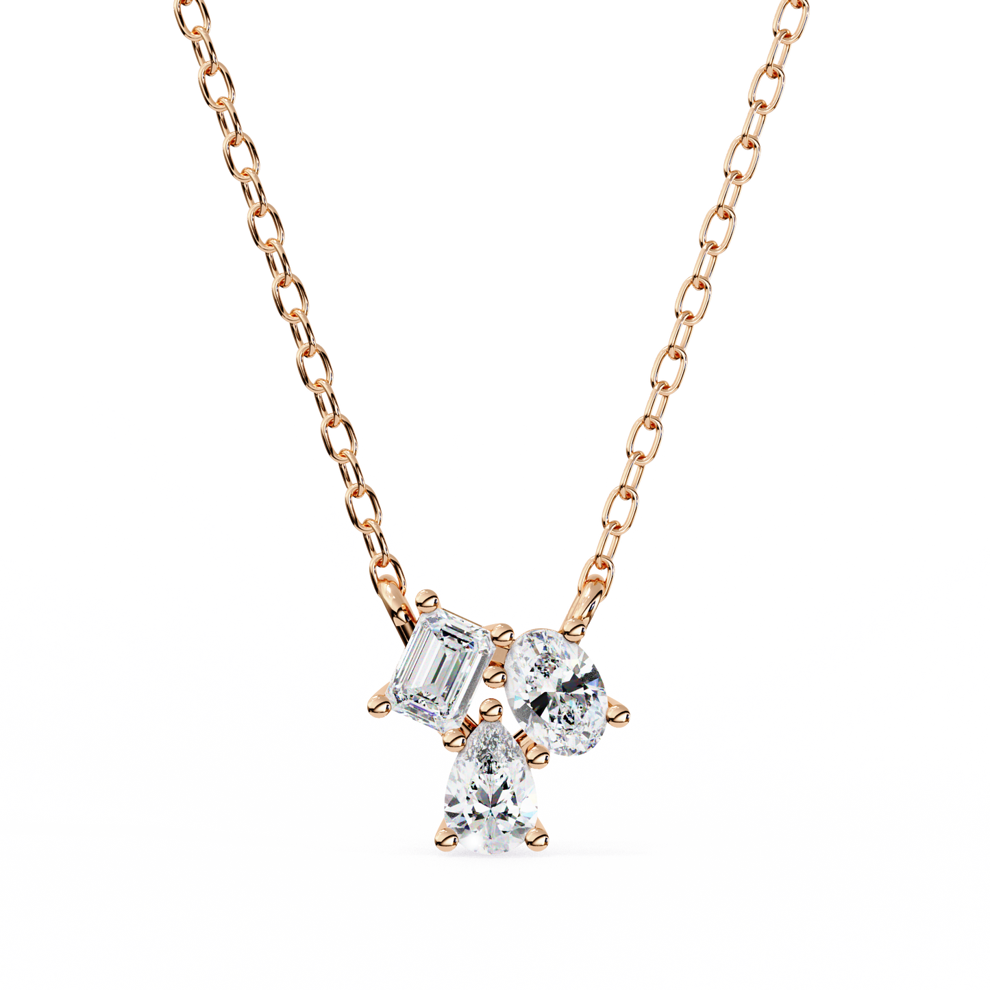 trio radiance lab grown diamond necklace