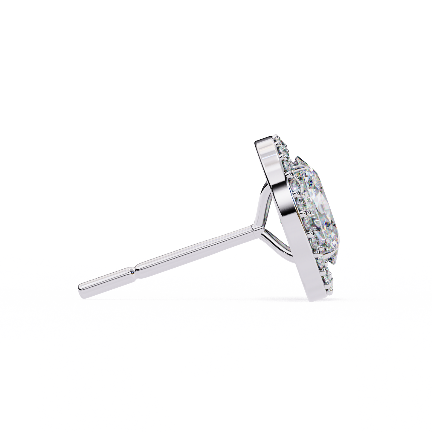 elysia oval halo lab grown diamond studs