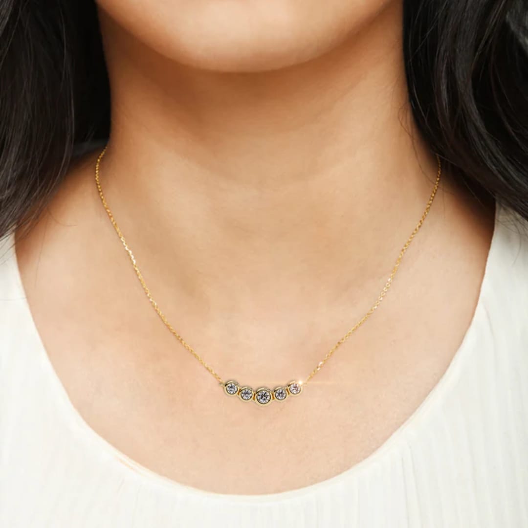 nova five stone lab grown diamond necklace