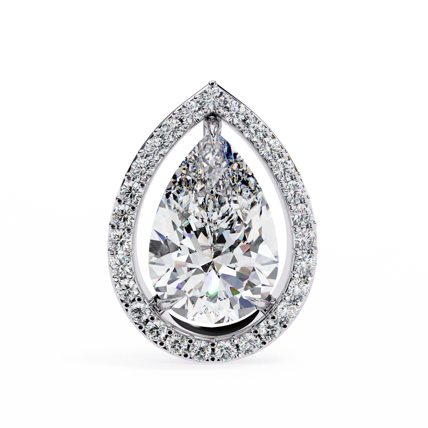 aurora pear halo lab grown diamond studs