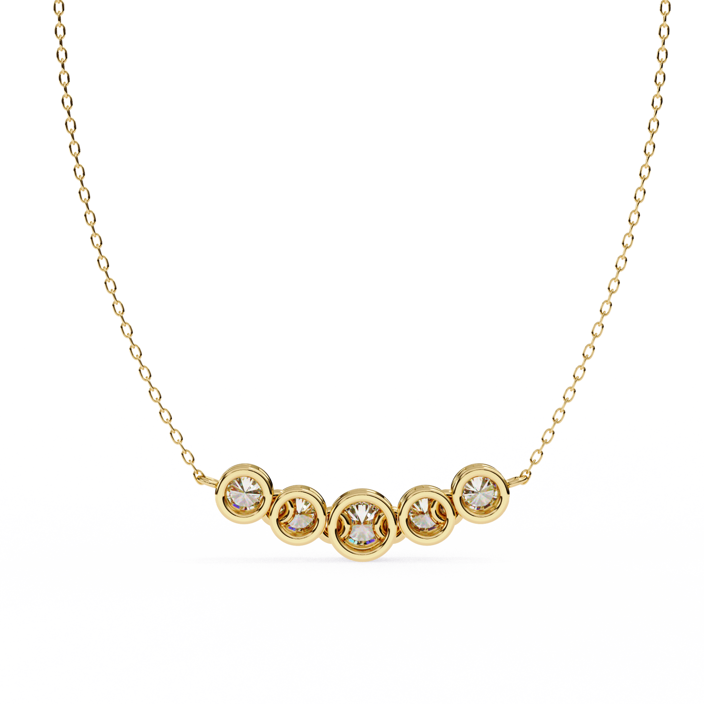 nova five stone lab grown diamond necklace
