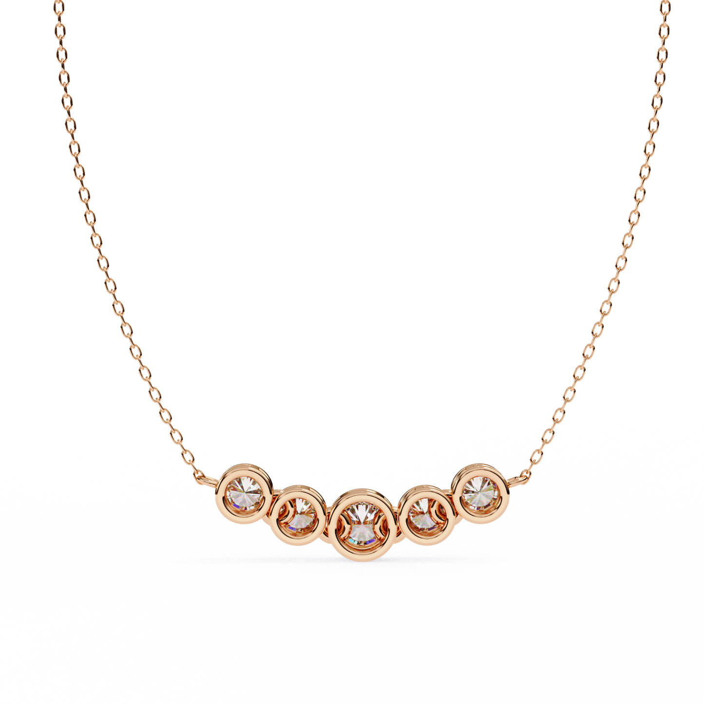 nova five stone lab grown diamond necklace