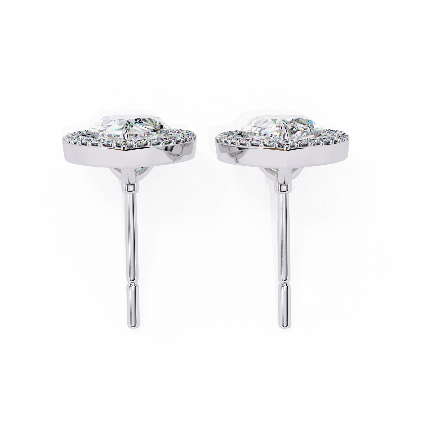aurora pear halo lab grown diamond studs
