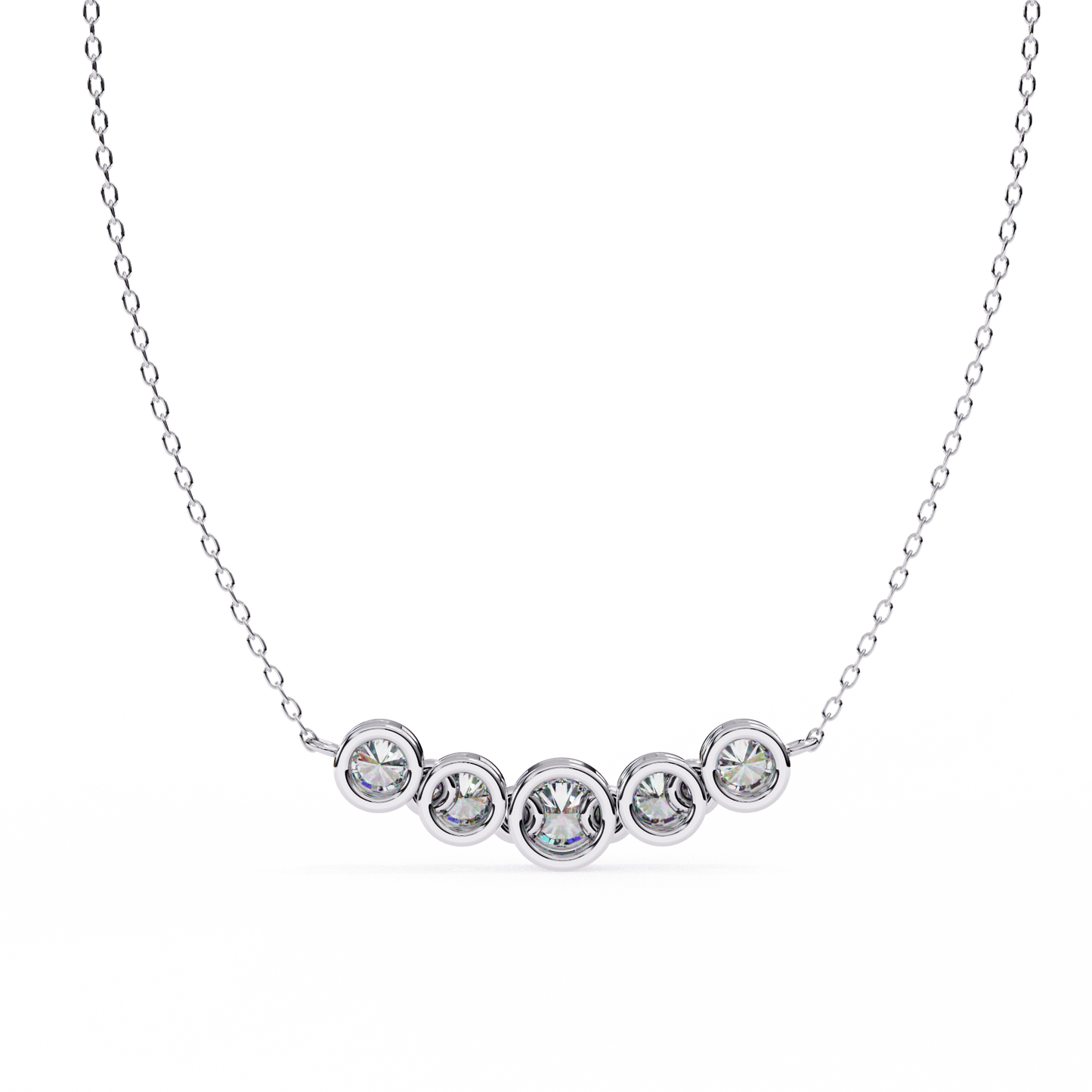 nova five stone lab grown diamond necklace