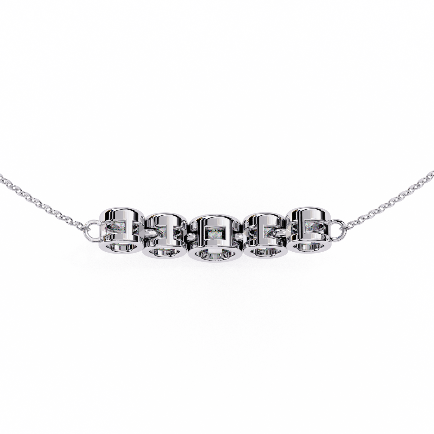 nova five stone lab grown diamond necklace