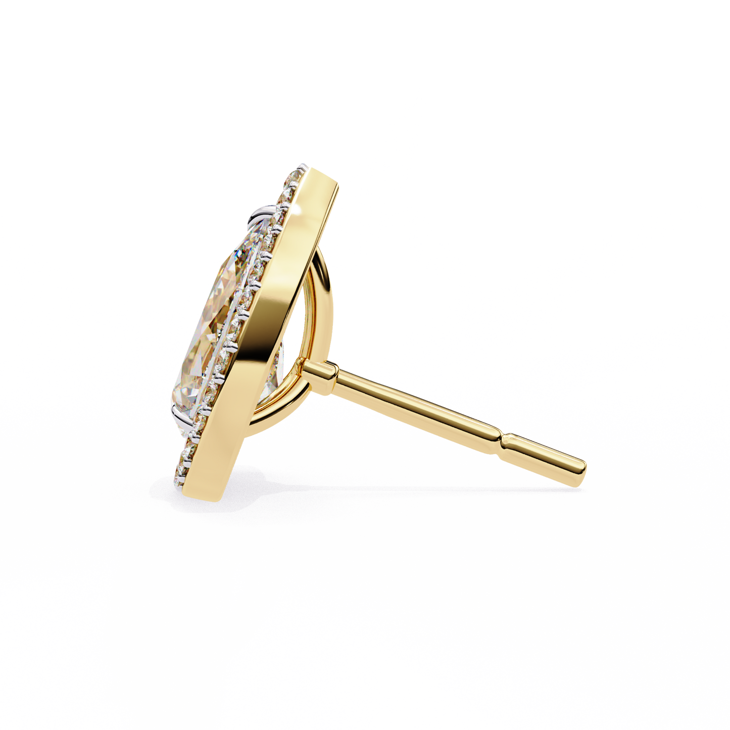 aurora pear halo lab grown diamond studs