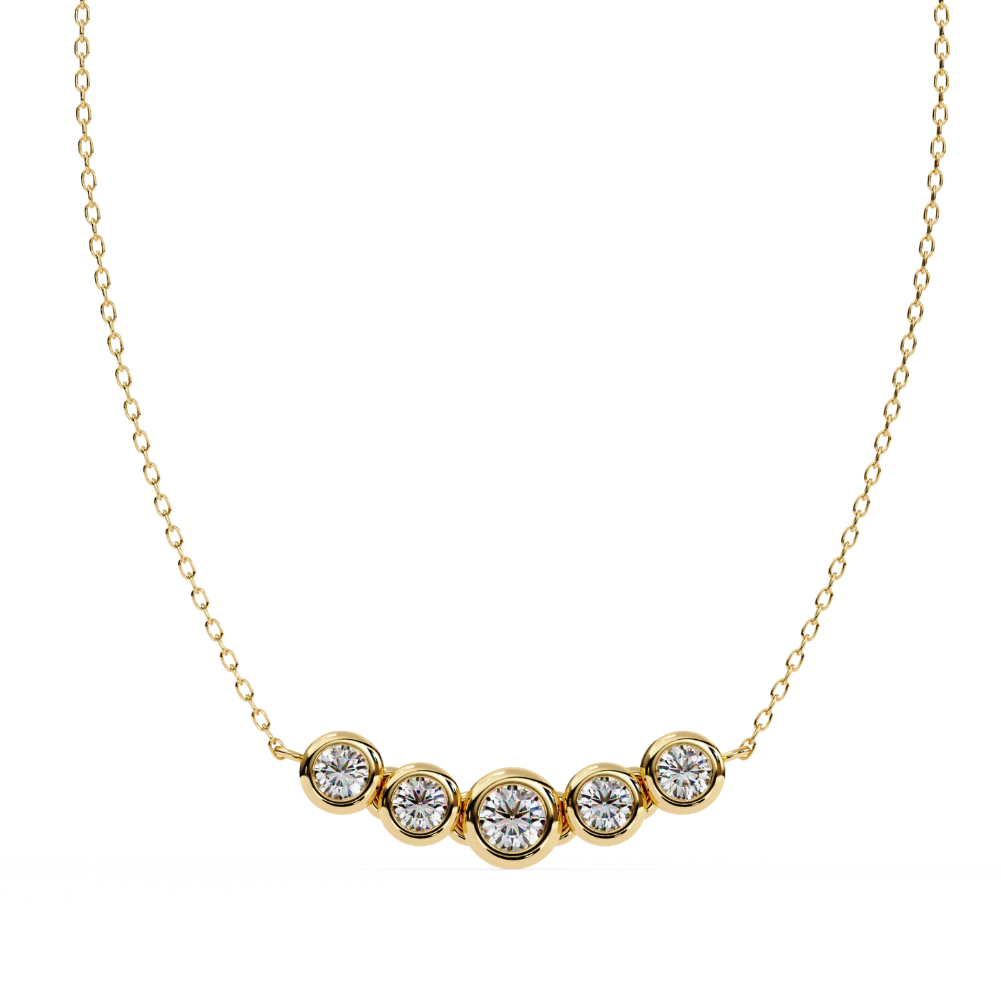 nova five stone lab grown diamond necklace