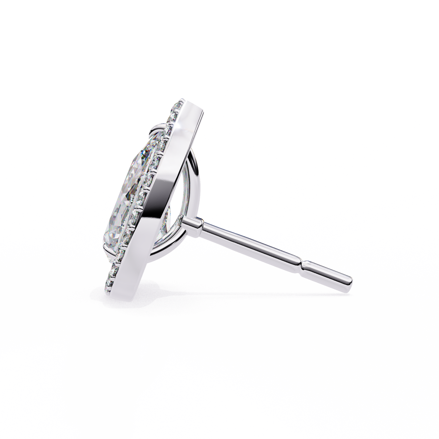 aurora pear halo lab grown diamond studs