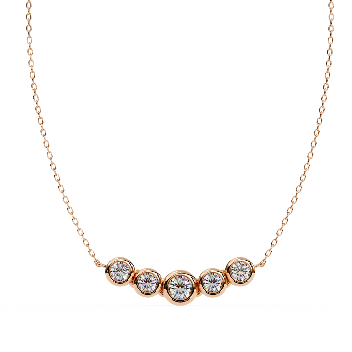 nova five stone lab grown diamond necklace