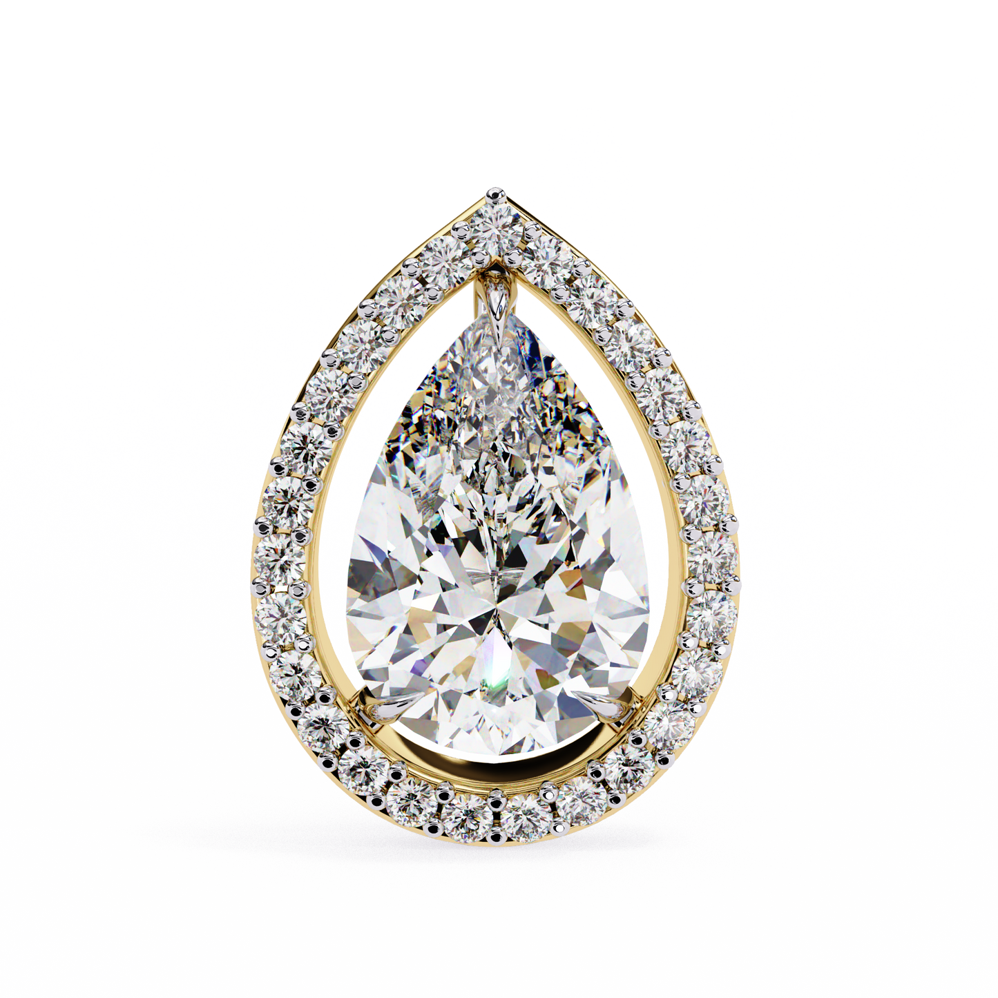aurora pear halo lab grown diamond studs
