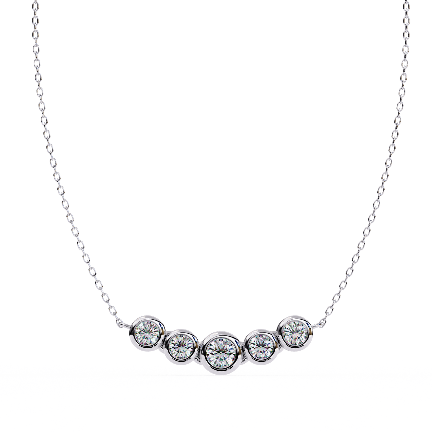 nova five stone lab grown diamond necklace