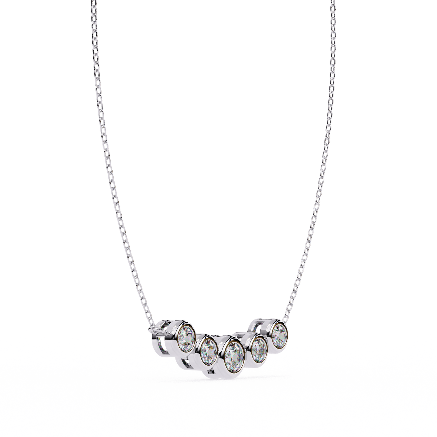 nova five stone lab grown diamond necklace