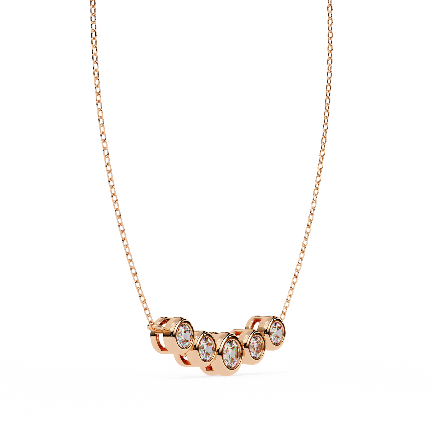 nova five stone lab grown diamond necklace