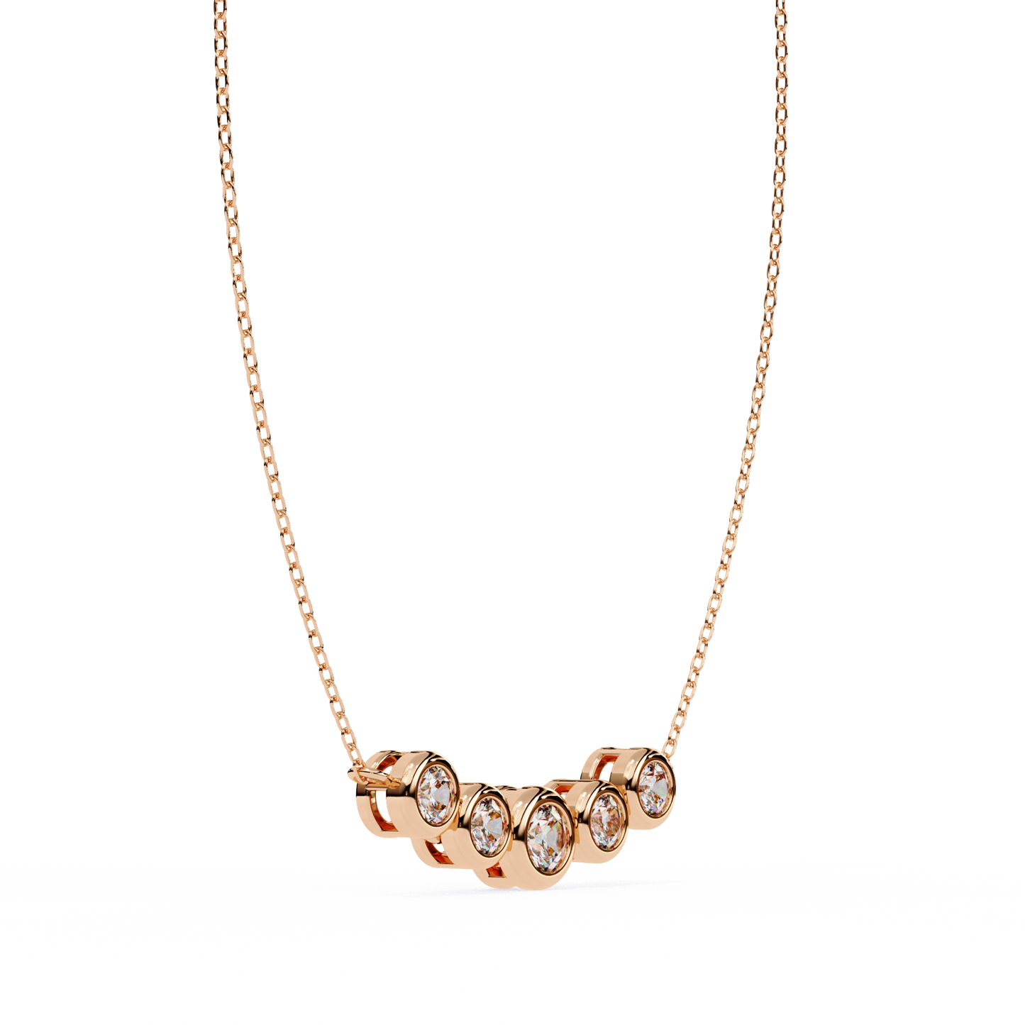 nova five stone lab grown diamond necklace