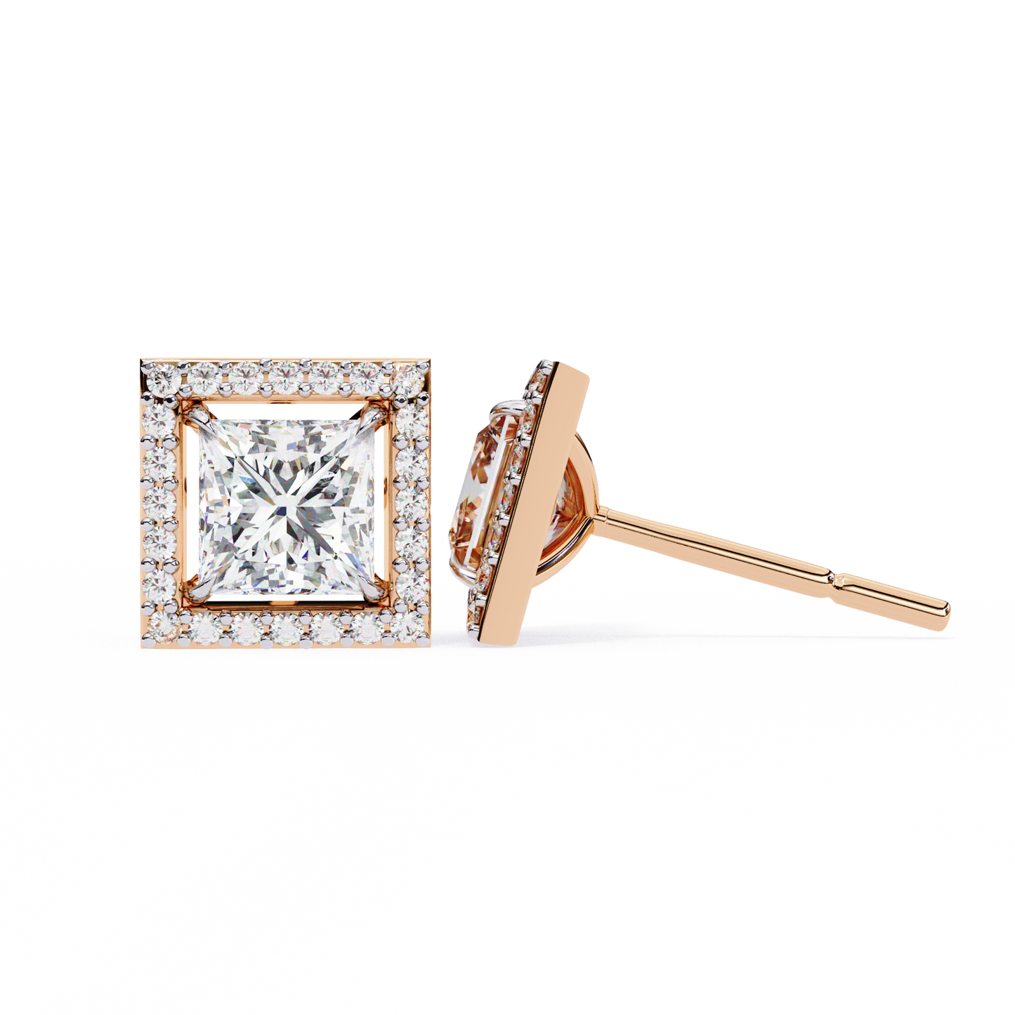 celestial princess halo lab grown diamond studs