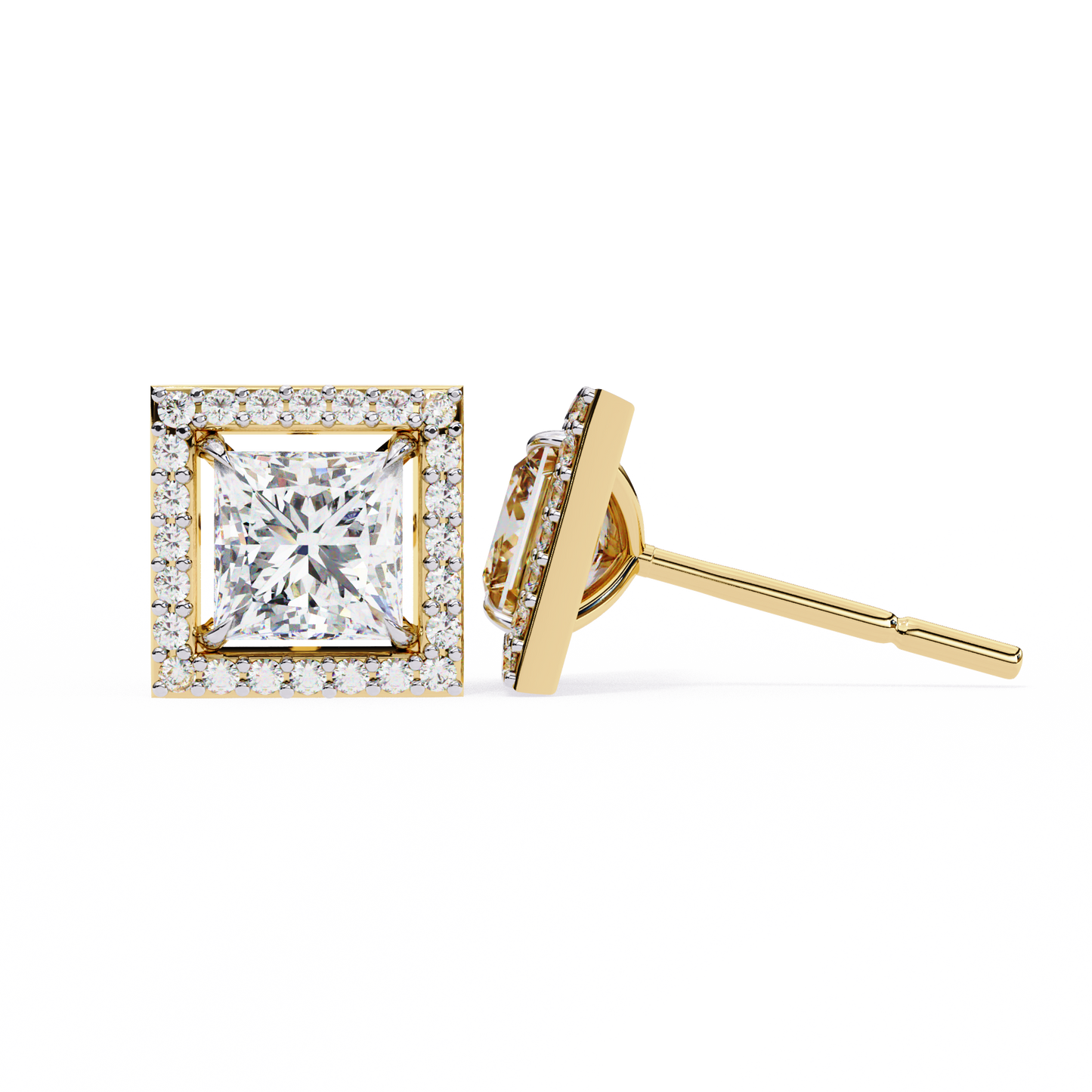 celestial princess halo lab grown diamond studs