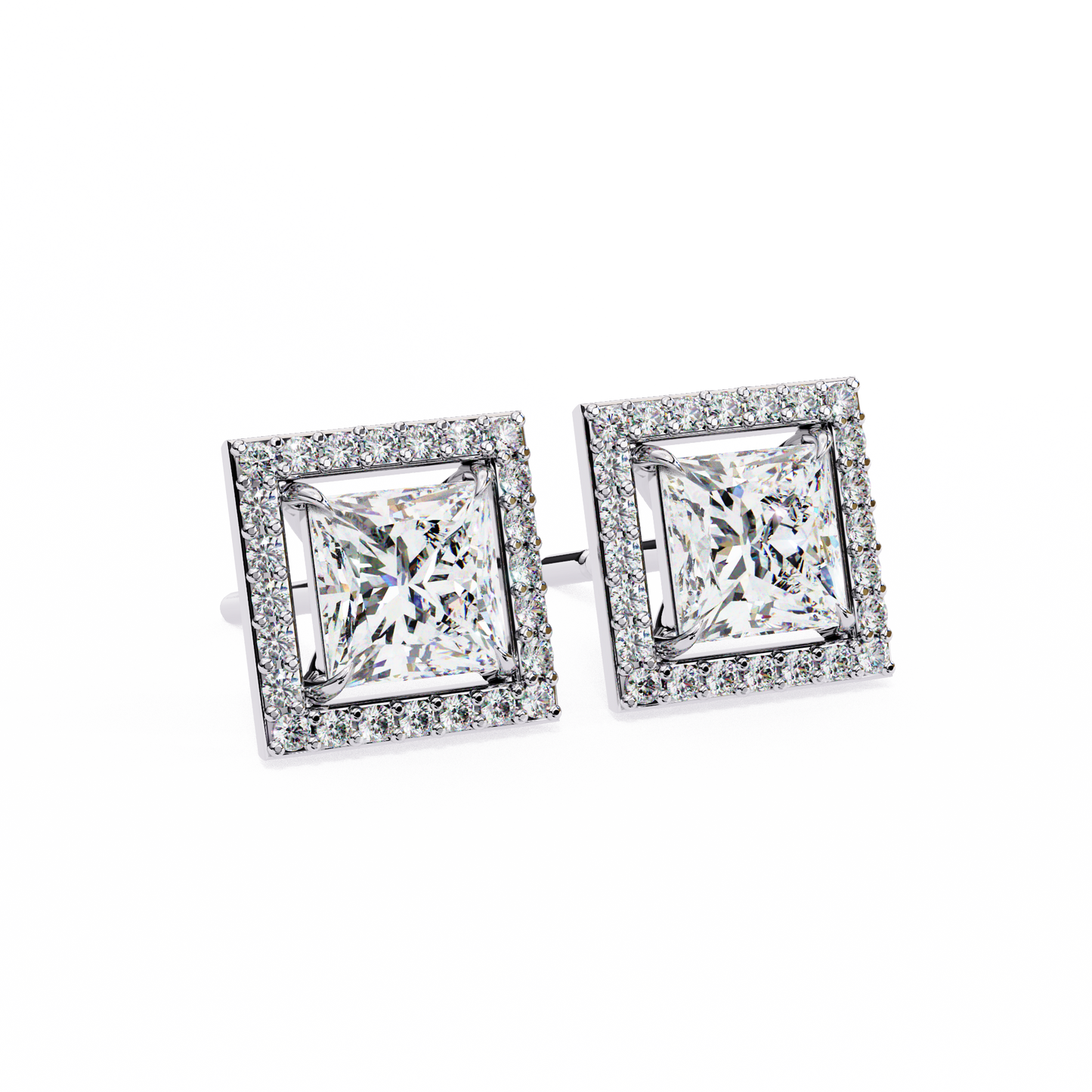 celestial princess halo lab grown diamond studs