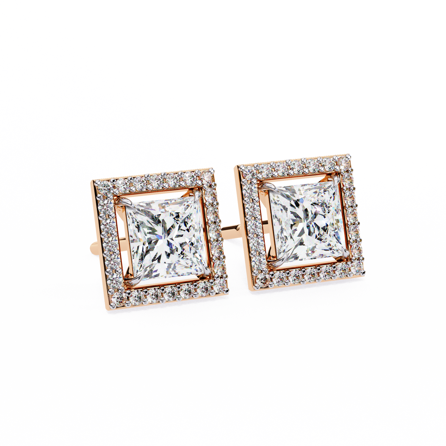 celestial princess halo lab grown diamond studs