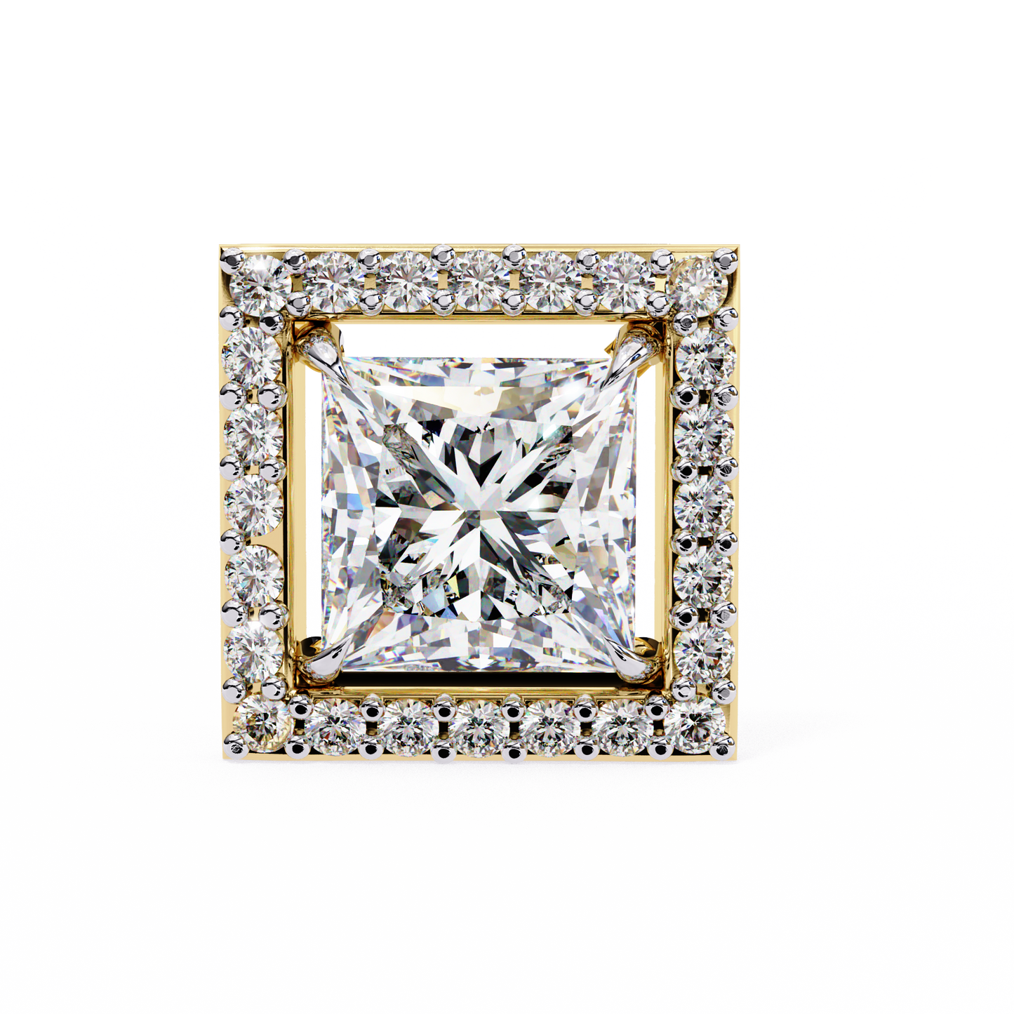 celestial princess halo lab grown diamond studs