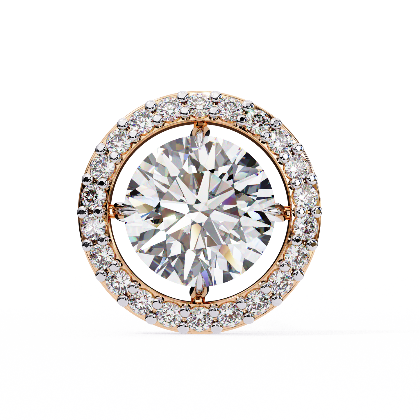 stellar floating halo lab grown diamond studs