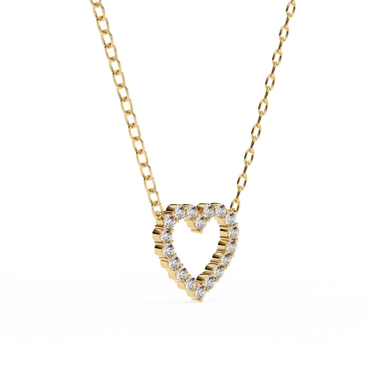 amora heart lab grown diamond pendant