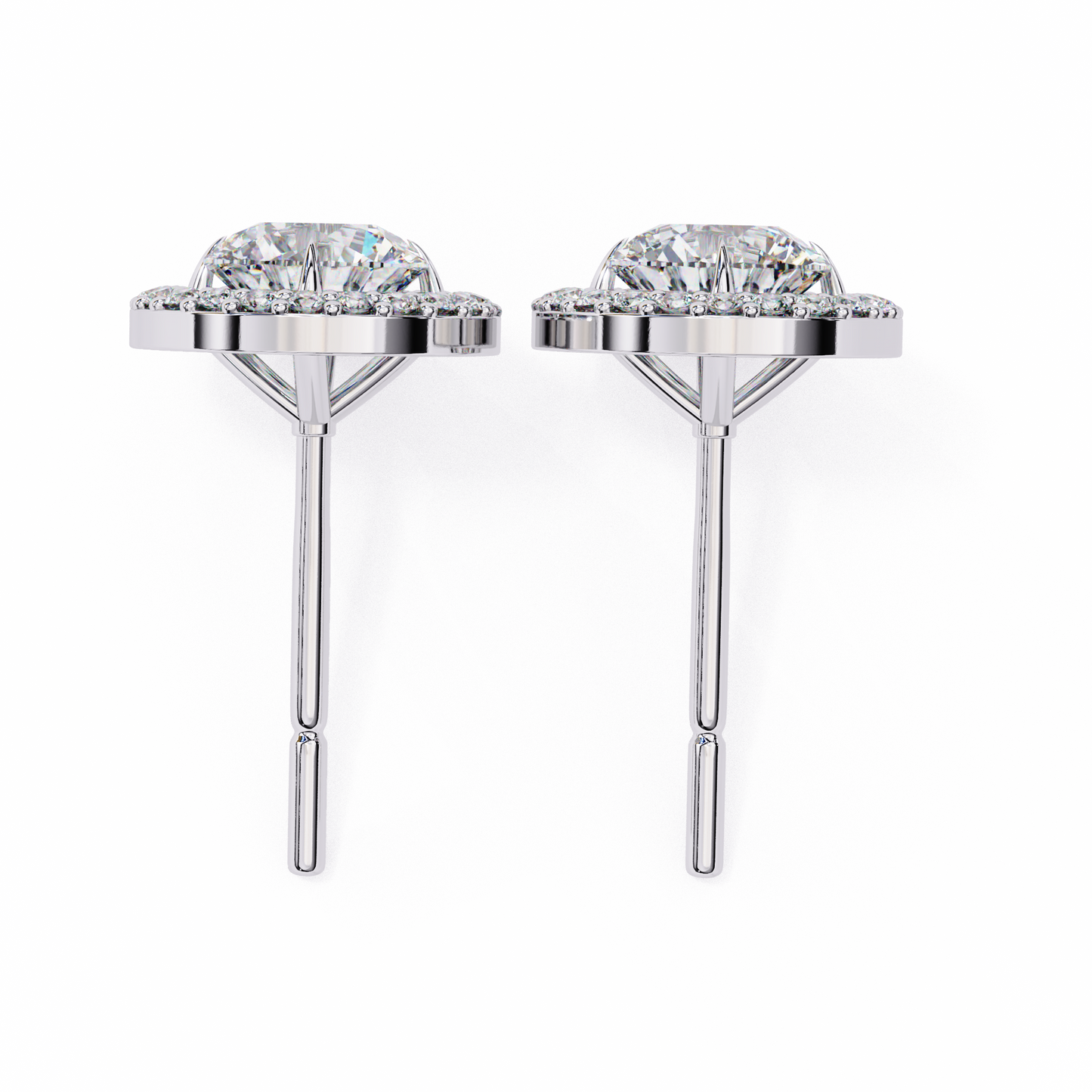 elysia oval halo lab grown diamond studs