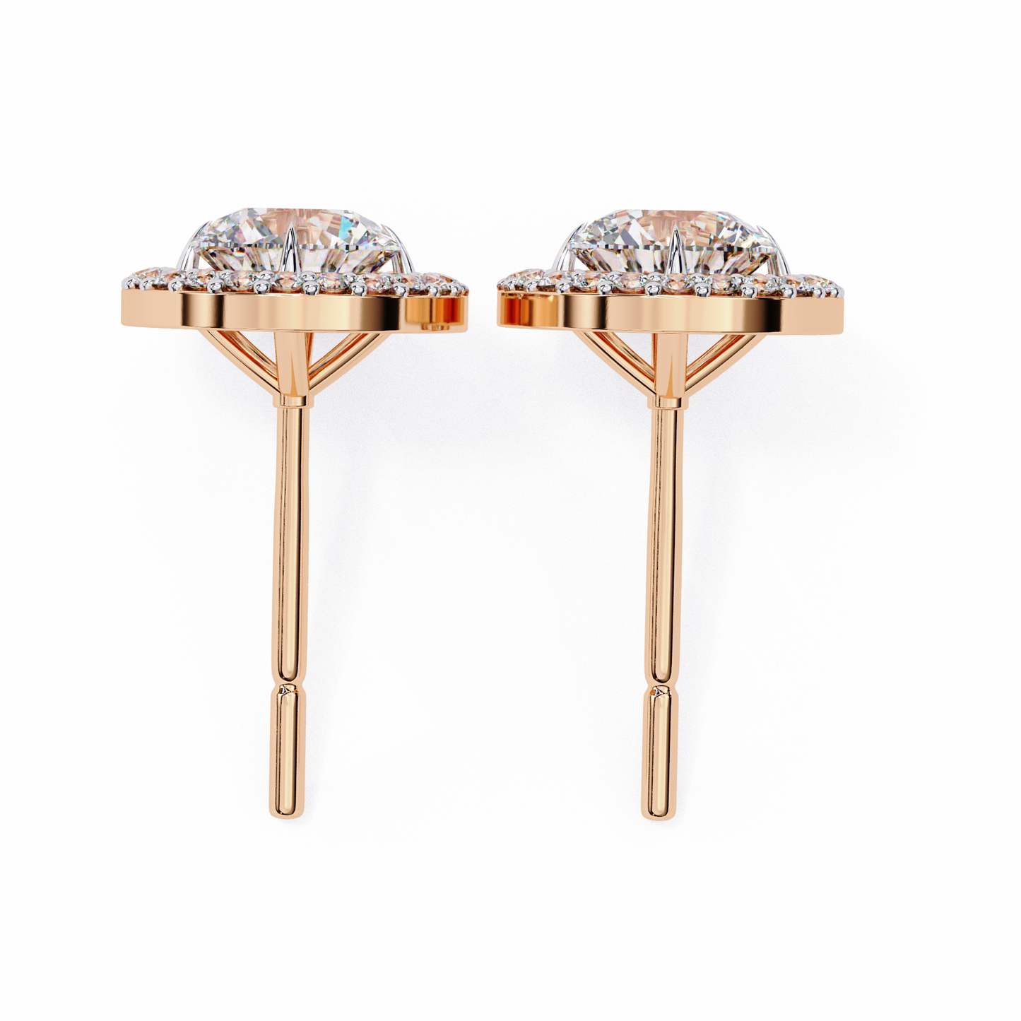 elysia oval halo lab grown diamond studs