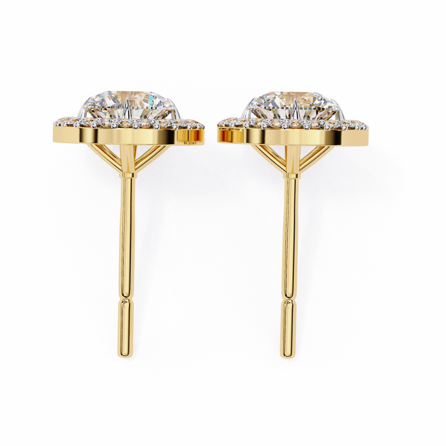 elysia oval halo lab grown diamond studs
