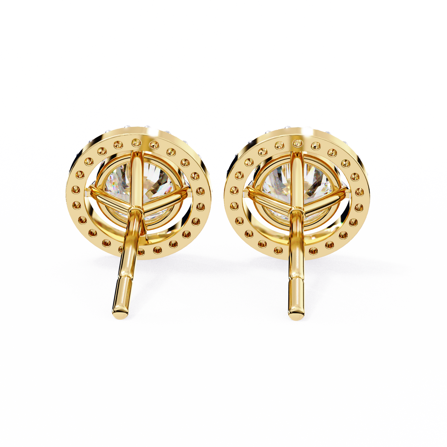 stellar floating halo lab grown diamond studs