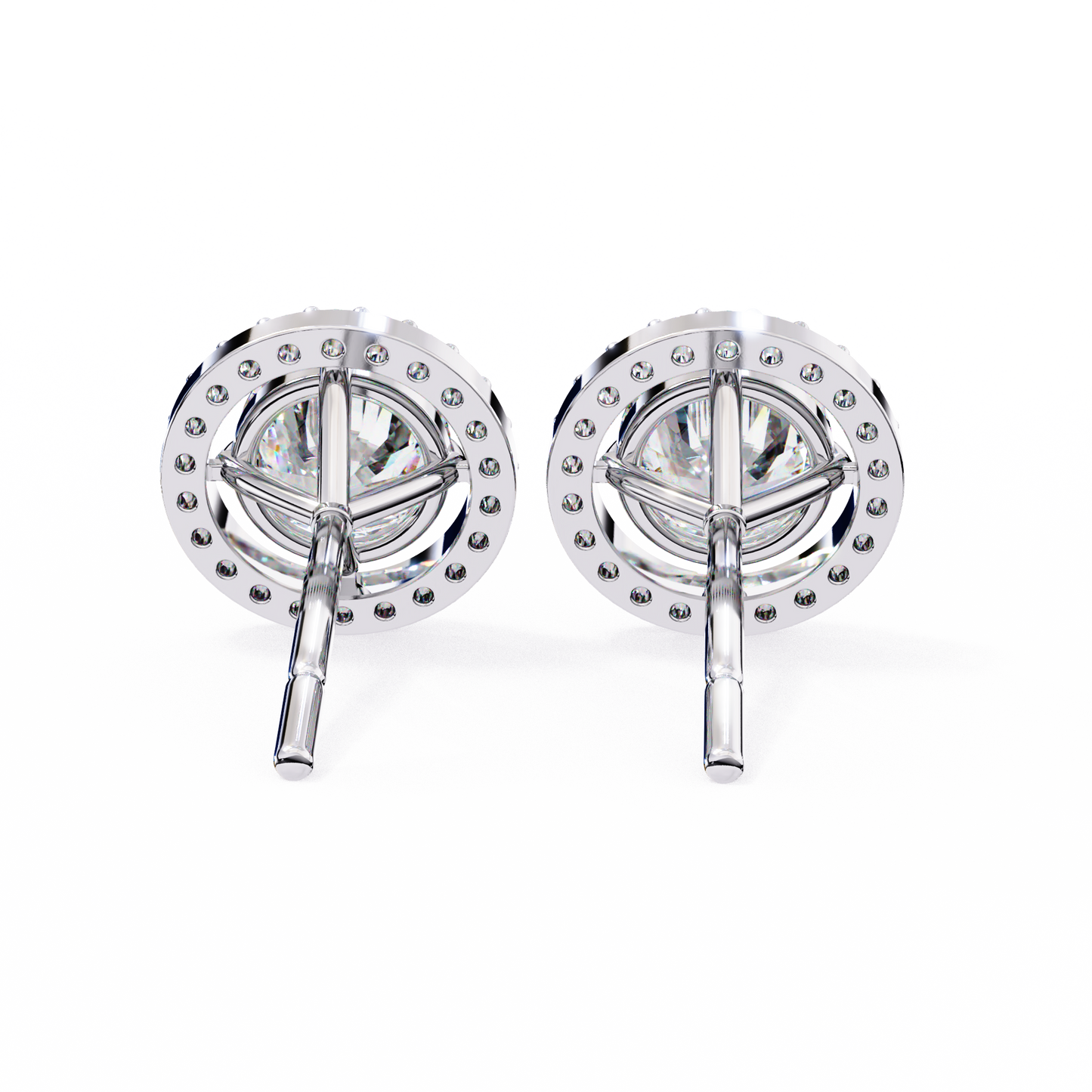 stellar floating halo lab grown diamond studs